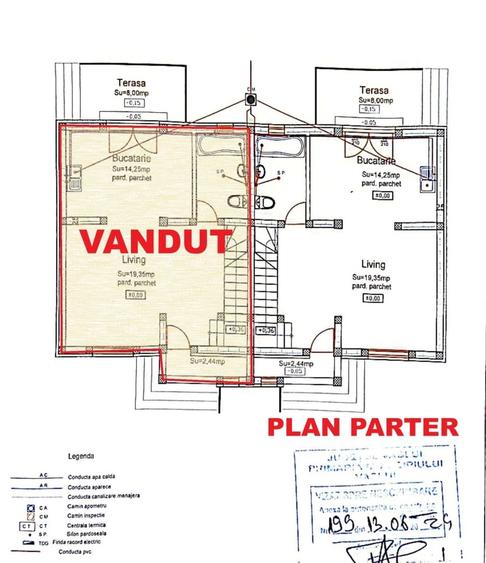 Duplex cu 4 camere cu Canalizare în Est