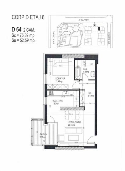 Apartament cu 2 camere decomandat, mobilat în Herăstrău
