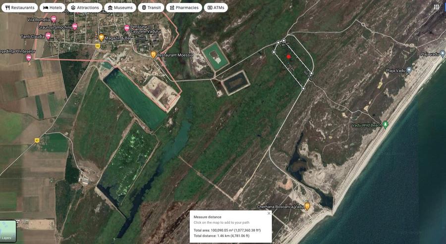Teren Construcții extravilan de 100000 mp, în Vadu