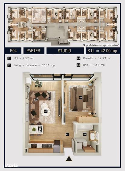 Apartament cu 2 camere în Chiajna