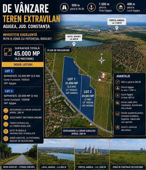 Teren de 45000 mp, în Agigea