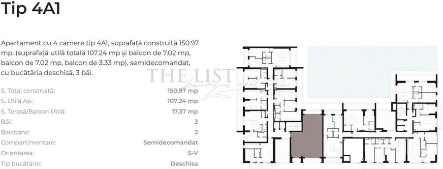 Apartament cu 4 camere decomandat în Pipera