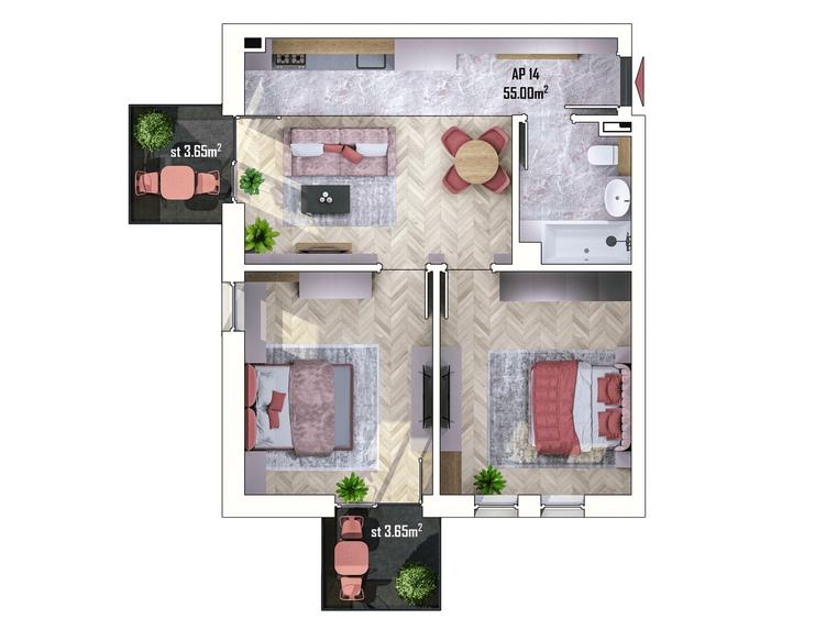 Apartament cu 3 camere în Apahida — fotografia 1