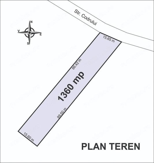 Teren de 1360 mp, în Alunișu