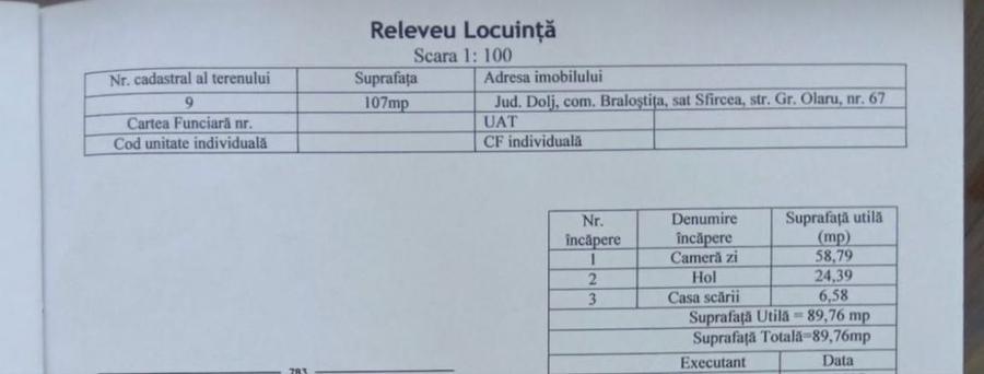 Casă cu 4 camere în Braloștița