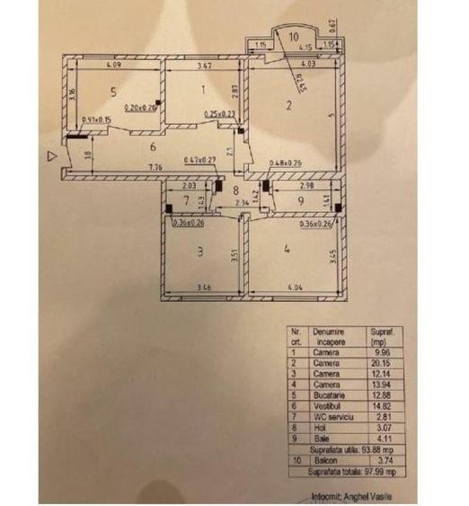 Apartament cu 4 camere decomandat în 13 Septembrie