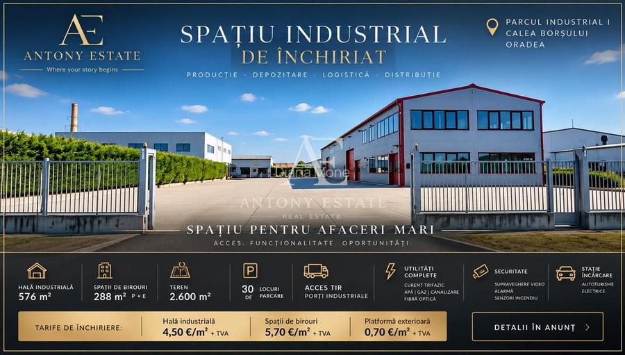 AE I Hala de inchiriat - Parc Industial I Calea Borsului, Oradea