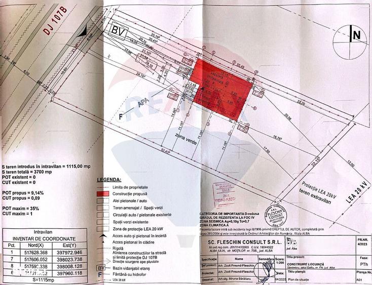 Teren de 3700 mp, în Sântimbru