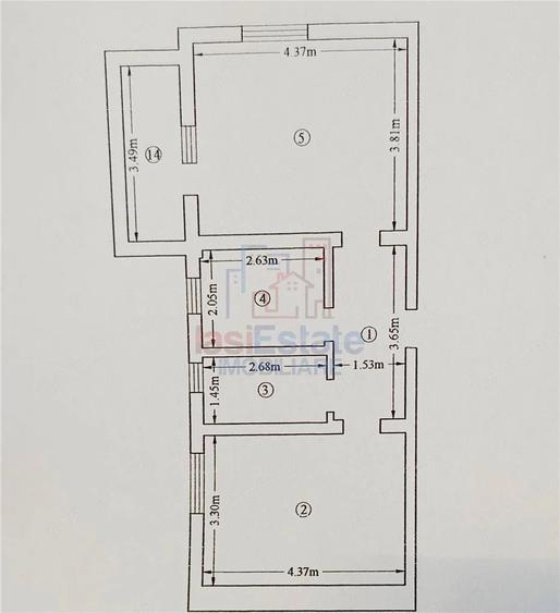 Apartament cu 2 camere decomandat în Filiași