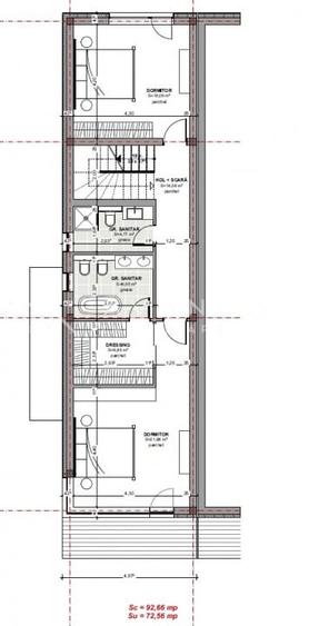 Duplex cu 4 camere cu Canalizare în Iris