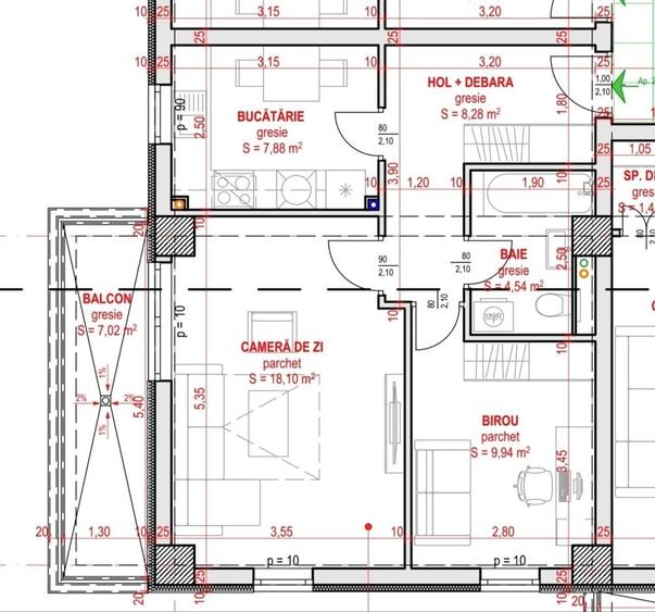Apartament cu 2 camere decomandat în Galata