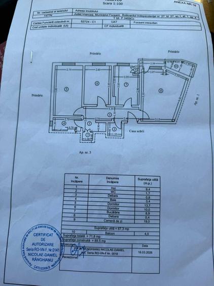 Apartament cu 3 camere decomandat în Central