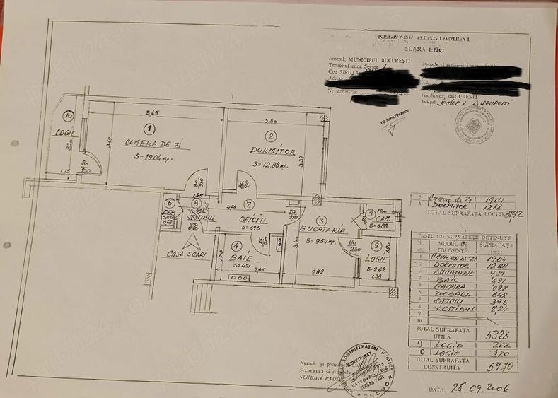 Apartament cu 2 camere decomandat în Ultracentral