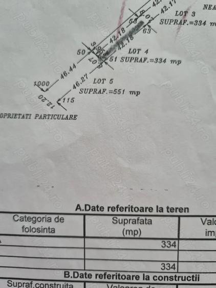 Teren de 334 mp, în Adunații-Copăceni