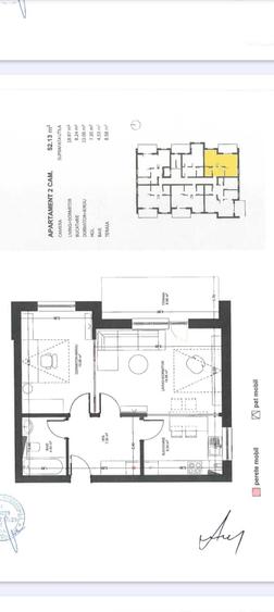 Apartament cu 2 camere decomandat în Avantgarden
