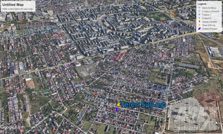 Teren Construcții intravilan de 520 mp, în Ghencea