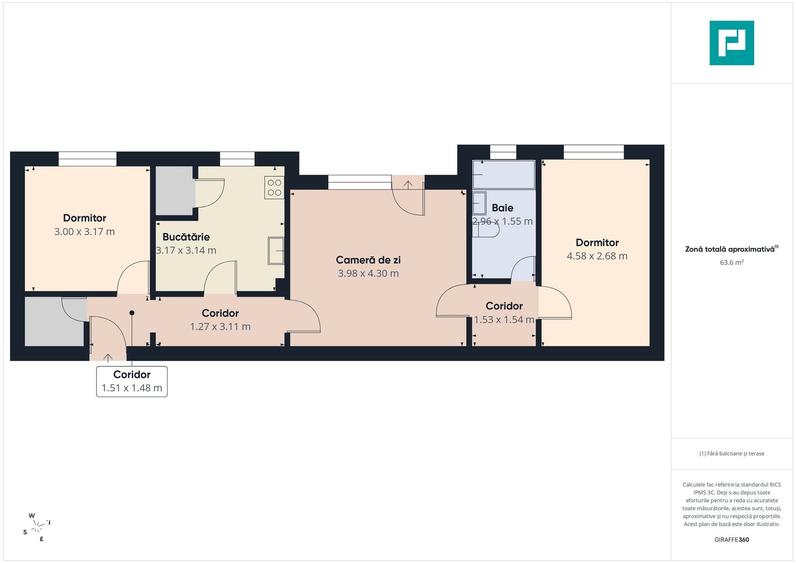 Apartament cu 3 camere semidecomandat în Micălaca
