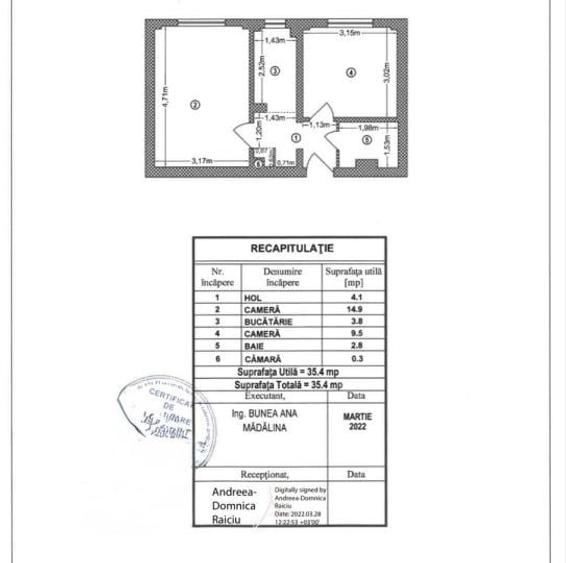 Apartament cu 2 camere decomandat în Lujerului