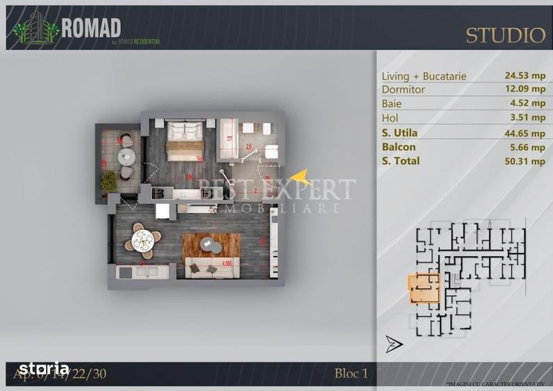 Apartament 2 Camere | Panouri Fotovoltaice | Comision 0% - 1