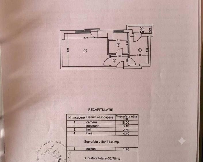 Garsonieră decomandată în Nicolina