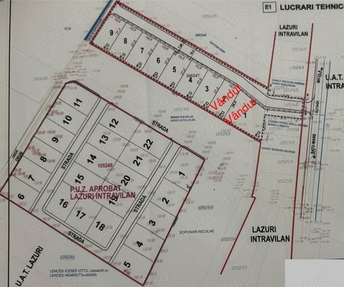 Teren Construcții intravilan de 406 mp, în Lazuri
