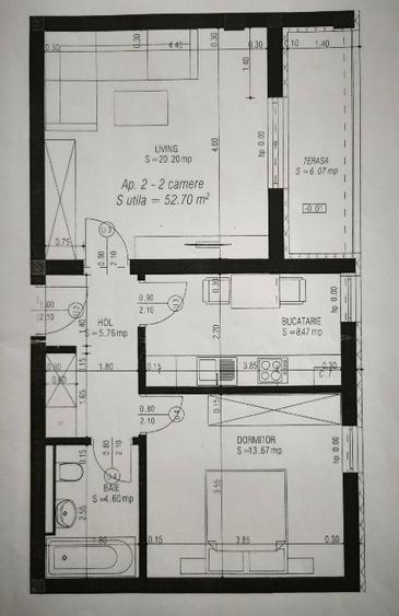 Apartament cu 2 camere decomandat, mobilat în Braytim