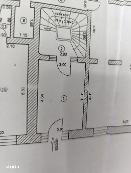 Etaj in cladire istorica, ultra-central, 185 mp, intrare separata. - 2