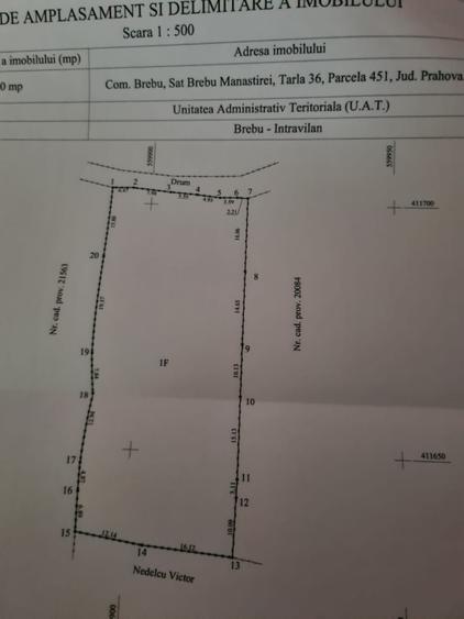 Teren Construcții intravilan de 1966 mp, în Runcu