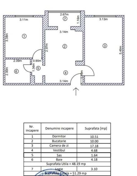 Apartament cu 2 camere decomandat în Crângași