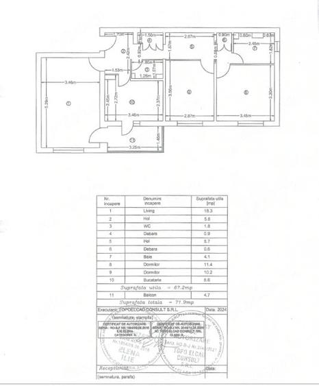 Apartament cu 3 camere decomandat, mobilat în Rovine
