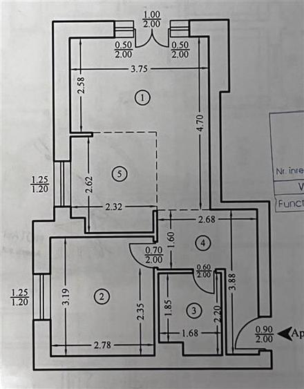 Apartament cu 2 camere decomandat, mobilat în Tătărași