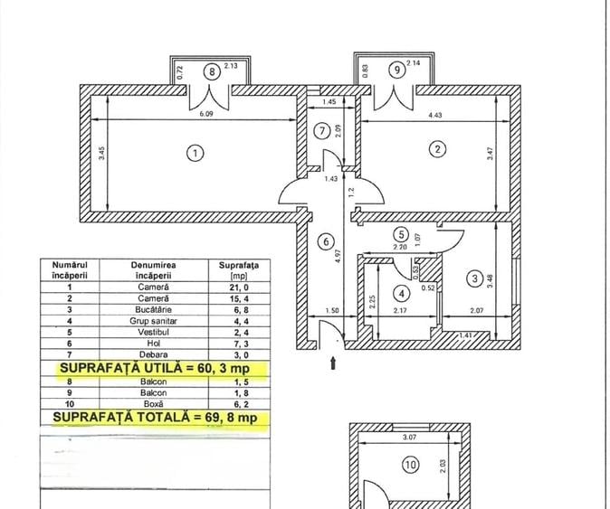 Apartament cu 2 camere decomandat în Drumul Taberei