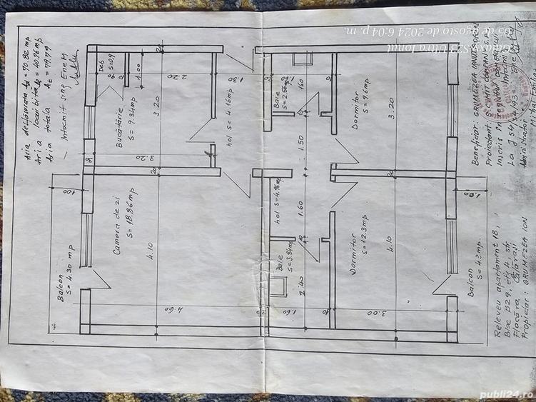 Apartament cu 3 camere decomandat în Central