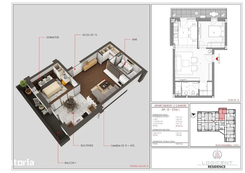 Apartament cu 2 camere decomandat în Central