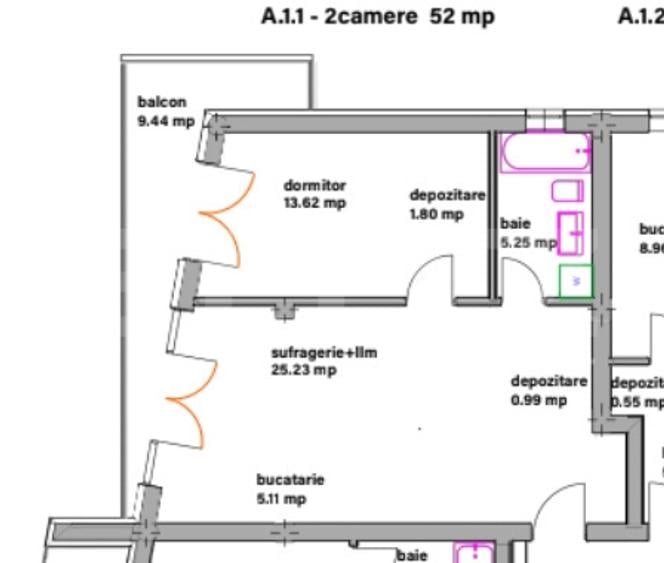 Apartament cu 2 camere decomandat în Ghimbav