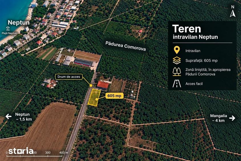 Teren intravilan 605 mp | Neptun Comorova | Deschidere la ?osea - 1