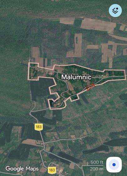 Casă individuală cu 2 camere cu Teren 1009 Mp în Malumnic