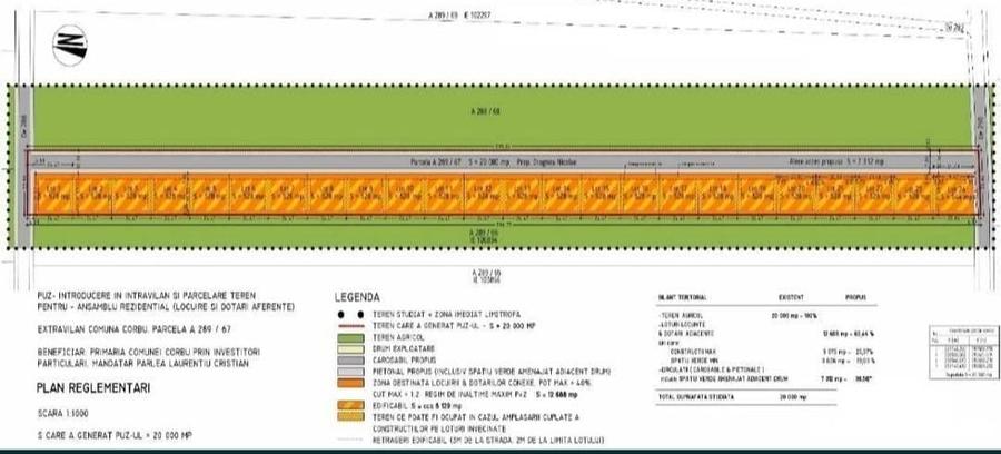 Teren de 528 mp, în Corbu