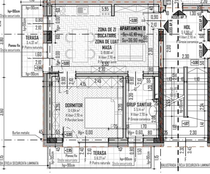 Apartament 2 camere, 2 balcoane, etajul 1, semifinisat, Str. Cometei