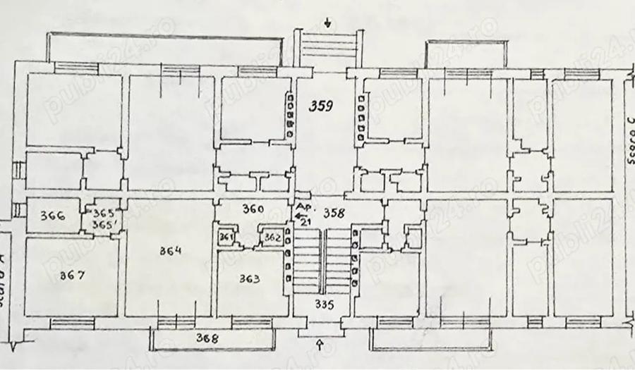 Apartament cu 2 camere semidecomandat în Central