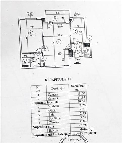 Apartament cu 2 camere semidecomandat în Romană