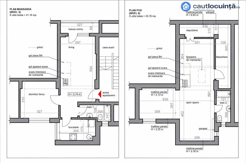 Penthouse cu 3 camere în Mihai Bravu