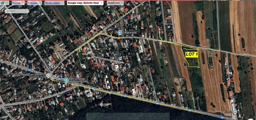 Teren de 1383 mp, în Bolintin-Deal