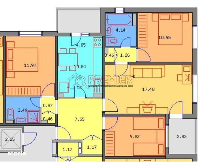 Apartament cu 4 camere în Berceni