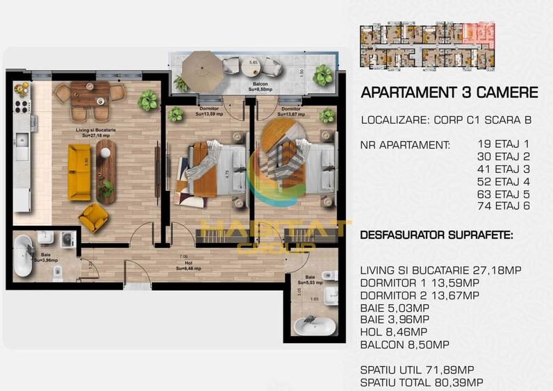 Apartament 3 camere Popesti Leordeni, zona metrou Berceni. - 1