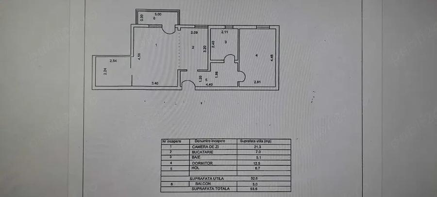 Apartament cu 2 camere semidecomandat în Ultracentral
