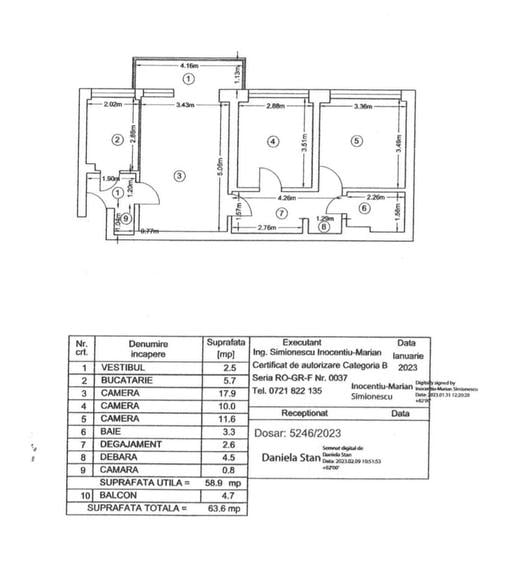Apartament cu 3 camere semidecomandat în Mihai Bravu