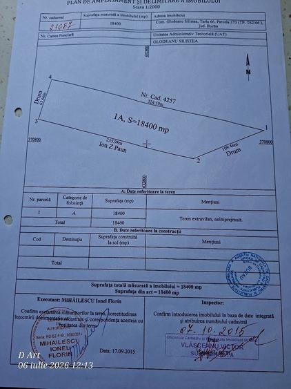 Teren de 18400 mp, în Glodeanu Sărat