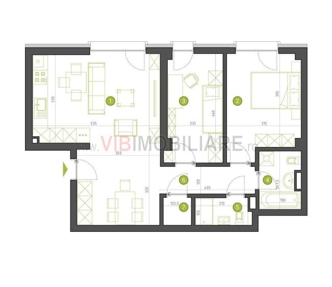 Apartament cu 3 camere în Străulești