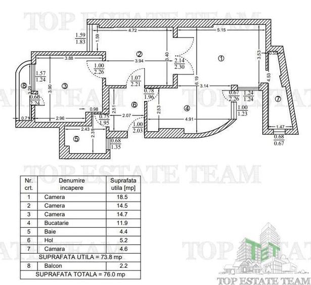 Apartament 3 camere de vanzare, zona Armeneasca - 1